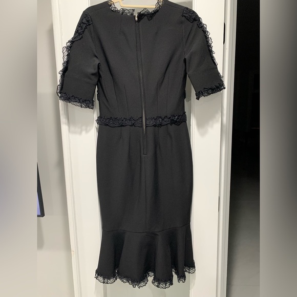 Black midi dress with ruffle - Picture 2 of 5